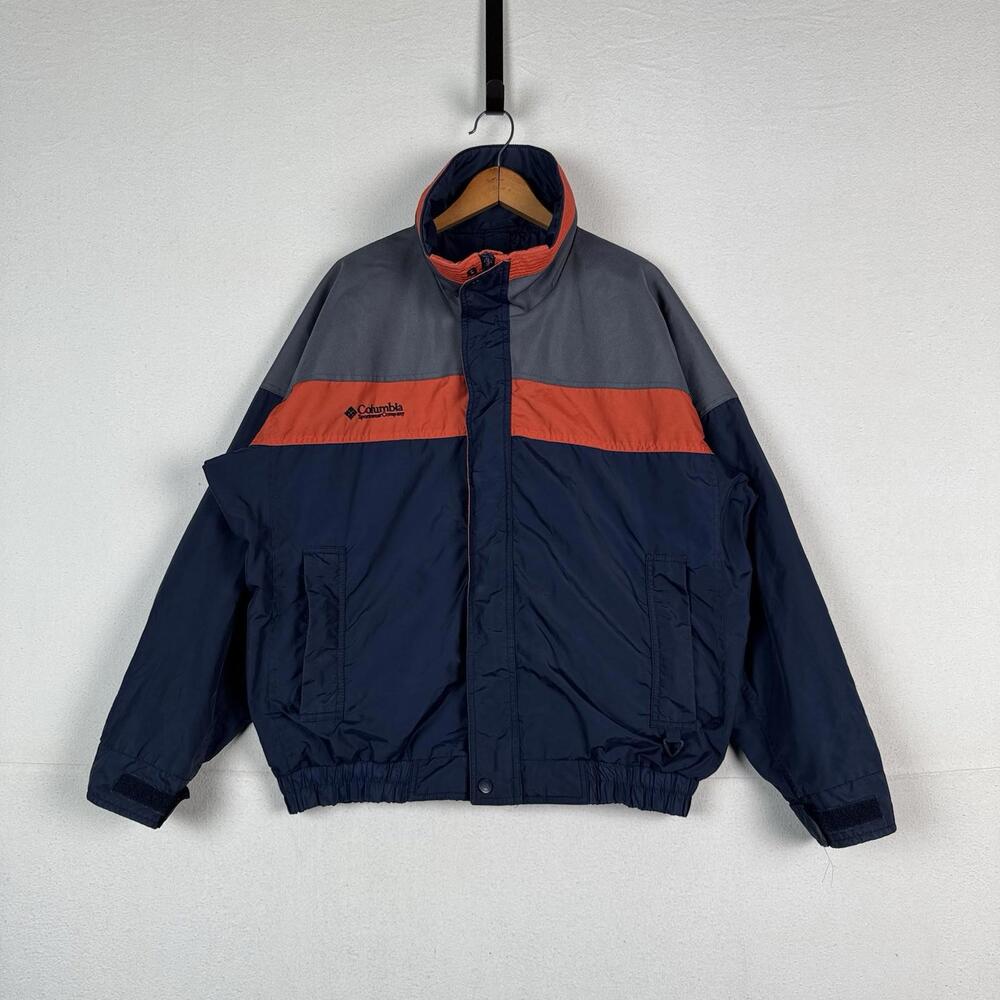 Vtg 90’s Columbia Bugaboo Jacket Men’s M Full Zip‎ Blue Gray Orange *Shell Only